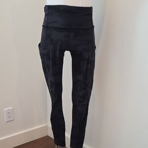 Lululemon Black Camouflage High-Waisted Leggings